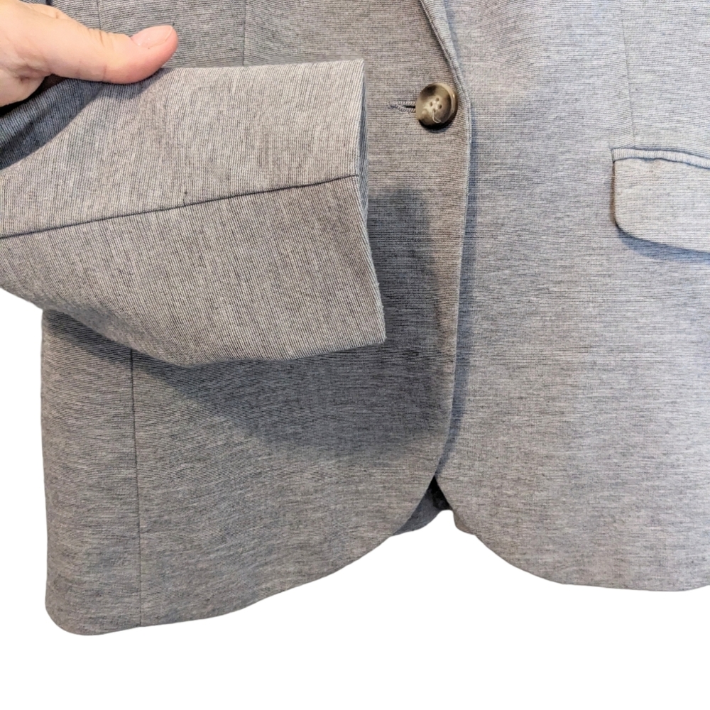 H&M Light Gray Stretch Fitted Suit Blazer Size 8 - Picture 3 of 8